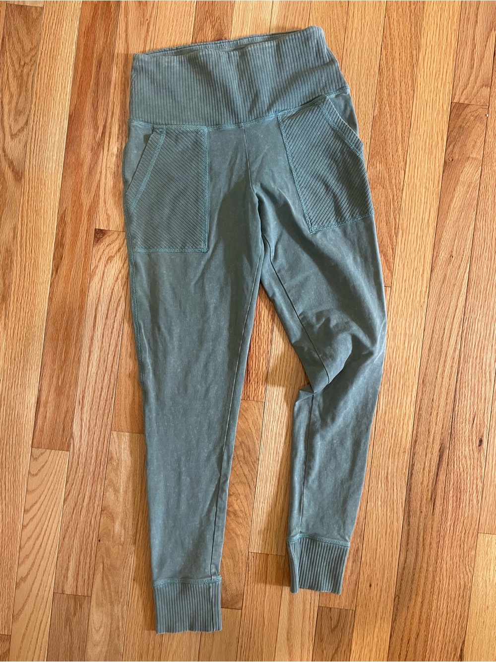 aerie Olive Green Ribbed Waist Leggings